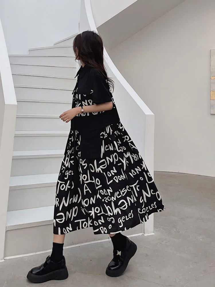 Женское длинное платье-поло NYFS свободное хлопковое платье в Корейском стиле с