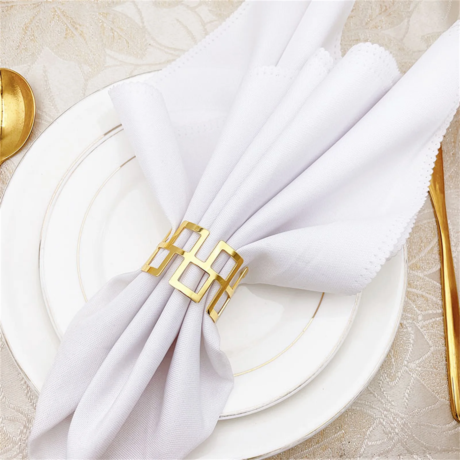 

6 шт. кольца для салфеток с ажурным дизайном, Свадебный держатель для салфеток, металлическое кольцо, винтажные нежные декоративные пряжки д...