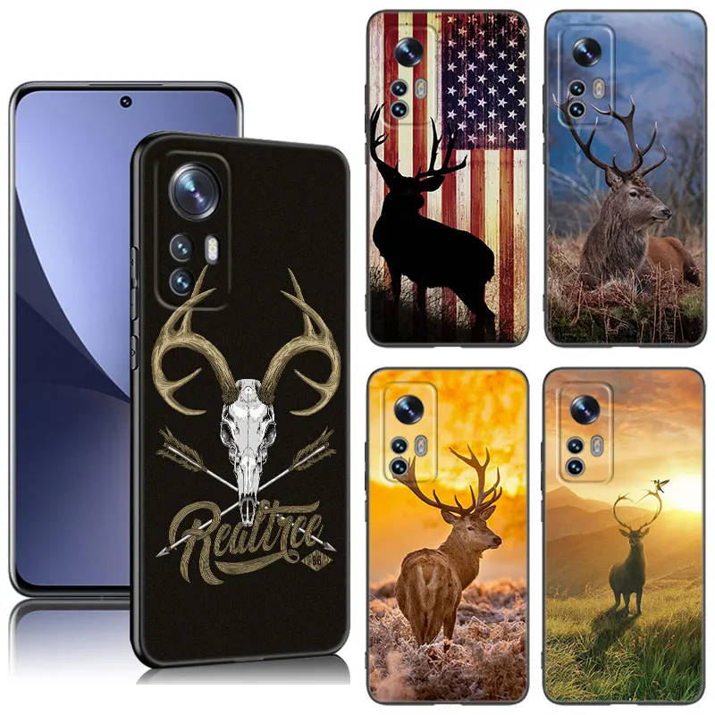 

Deer Hunting Camo Phone Case For Xiaomi Mi 8 9 SE 10 10T 11 12 13 Lite 9T 11T 12S 12T 13 Pro 12X 11i Black Silicone Cover