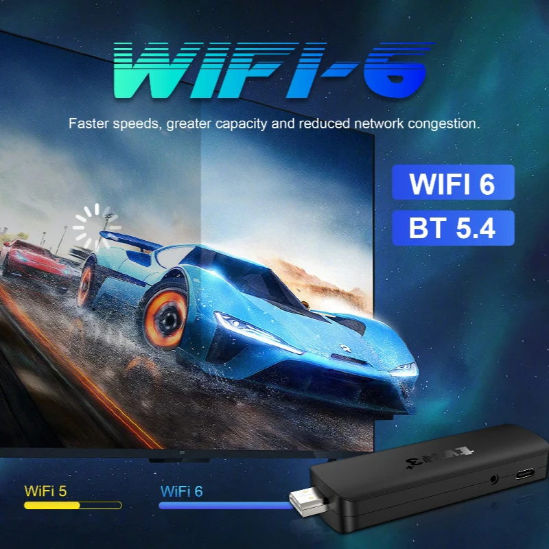 Фото ТВ-приставка TVR3+ Android 14 Smart TV Stick HDR+ 8K с двойным интерфейсом, Rockchip RK3518, WIFI6, BT5.4, голосовой пульт, медиаплеер для потокового вещания №3