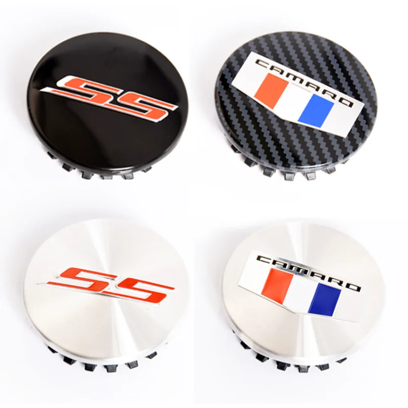 

4pcs x 68mm Car Logo Wheel Center Hub Caps Rim Cover Emblem Sticker for Chevrolet Camaro SS Letters ABS Accessories