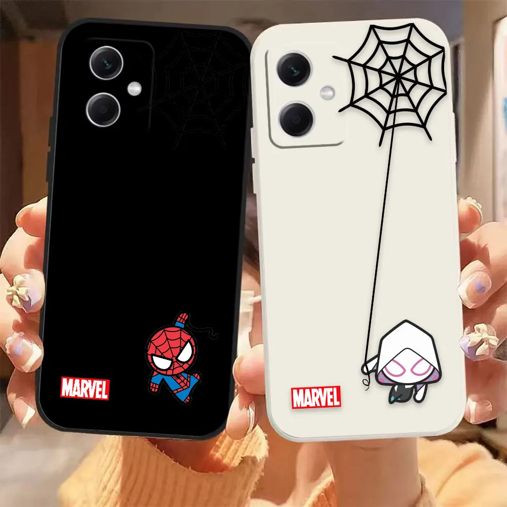 

Marvel Cartoon Spider-man Phone Case For Redmi Note 12 11 11T 11R 11E 11S 10 9 9S 8 7 7S PRO PLUS 4G 5G Colour Liquid Case Capa