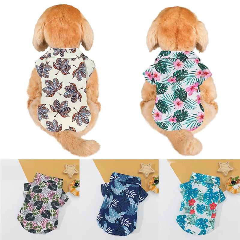 

Summer Hawaii Beach Cool Shirts For Pet Summer Puppy Dog Shirts For Small Medium Dogs Vest Clothing Fashion Cat T-shirts Costume