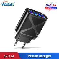 5v 3a usb wall charger eu us uk plug phone charging 4 port portable power adapter for iphone 11 12 13 pro max samsung xiaomi