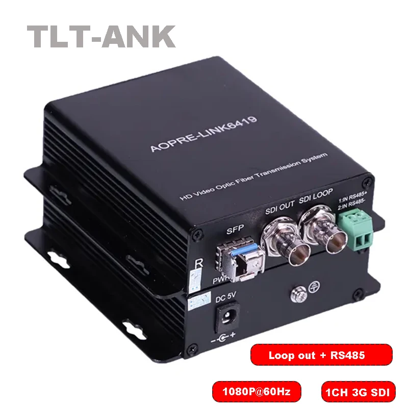 

20KM SDI/HD/3G SDI Optical fiber extender 1080P60Hz Single-mode 1-core SDI to Fiber Converter