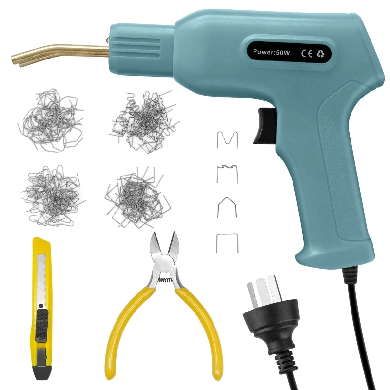 

50W Plastic Welding Kit Quick Heating Plastic Welder Gun- Australia/US/UK/EU Plug Hot Stapler Welding Repairing Crack