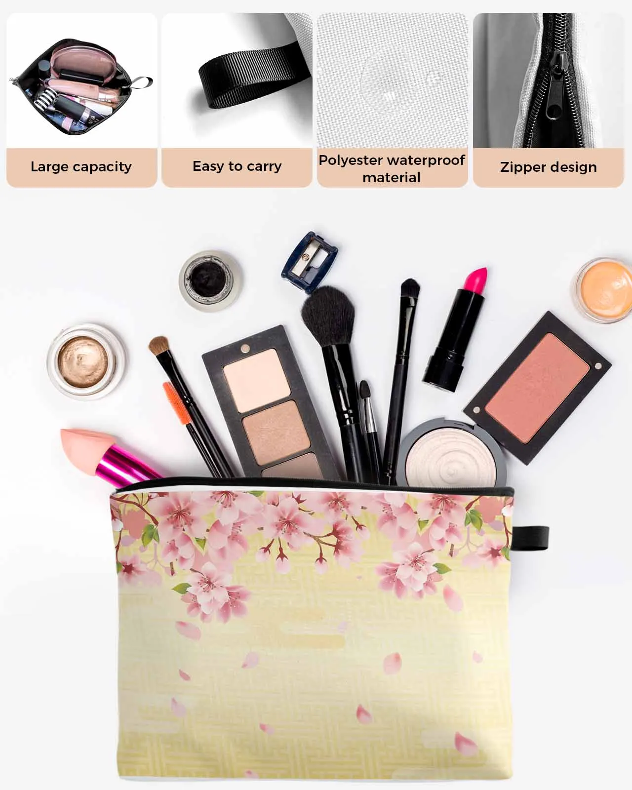 

Japanese Style Sakura Texture Makeup Bag Pouch Travel Essentials Lady Women Cosmetic Bags Toilet Organizer Storage Pencil Case