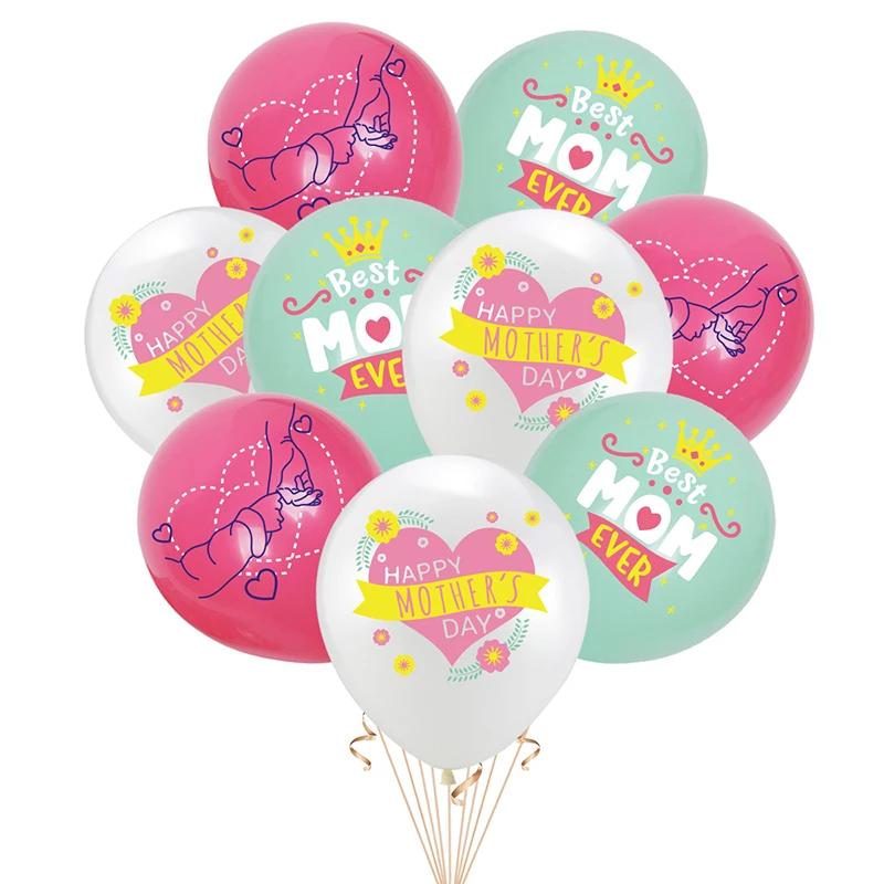 

10pcs Happy Mother's Day Balloons White Rose Latex Ballon Best Mom Gifts Festivals Party Decoration DIY Home Decor Supplies