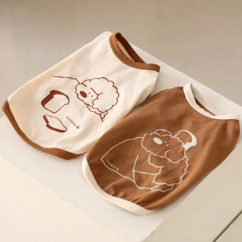 

Bump Color Puppy Vest Breathable Thin Style Two-legged Clothes Pet Summer Clothes Teddy Pullover Cartoon Dog T-shirt