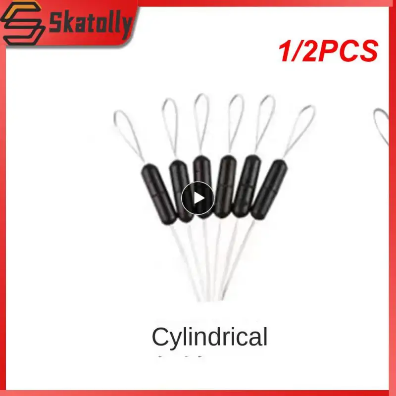 

1/2PCS Group Rubber Silicon Space Bean Sea Carp Fly Fishing Black Rubber Oval Stopper Fishing Float Fishing Bobber