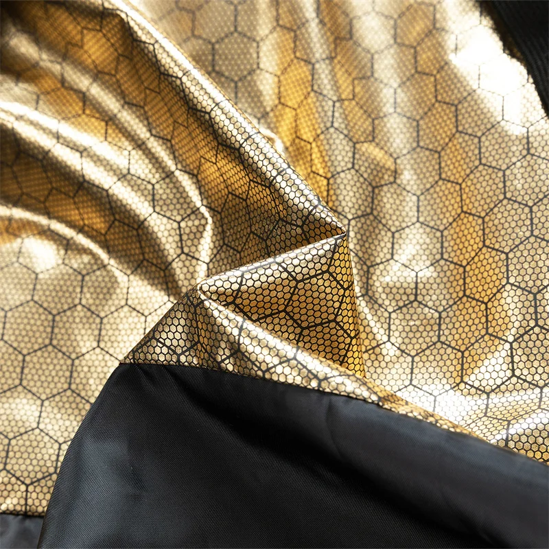 Зимняя куртка с хлопковой подкладкой черного и золотого цвета пальто большого