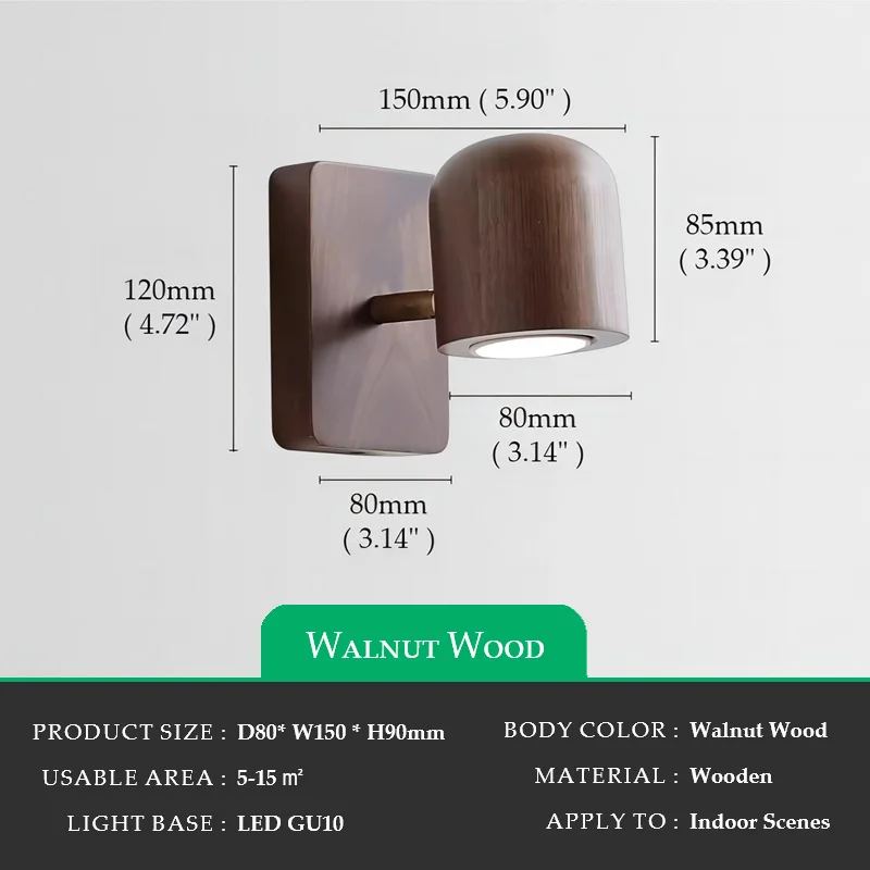 

Настенный светильник Wabi-Sabi из ореховой древесины