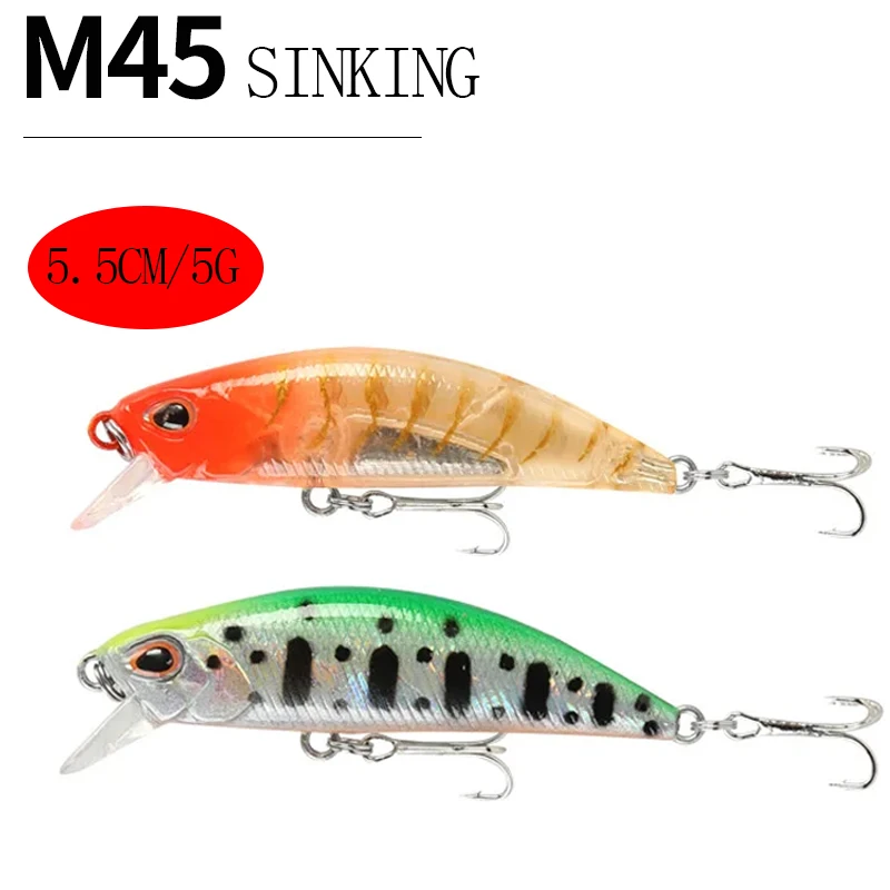 

Mini Sinking Minnow Fishing Lure 55mm 6.5g Artificial Hard Bait Pesca Wobbler for Pike Bass Jerkbait Swimbait Tackle Accessories