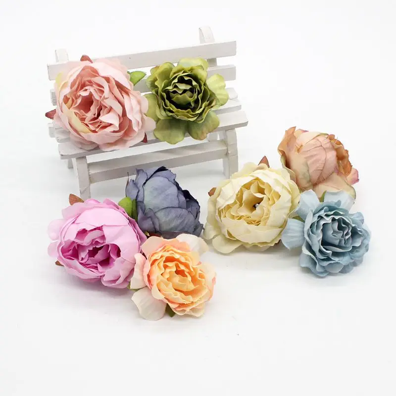 

5 Pieces Peony Bridal Crown Accessories Artificial Flowers for Gifts Box Festival Supplies DIY Home Wedding Decoration