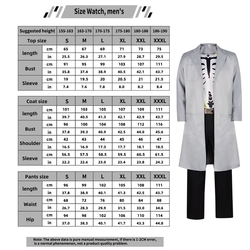 Аниме Монстры коммандос Доктор Фосфорус Косплей Костюм Белый Пальто Верх Маска