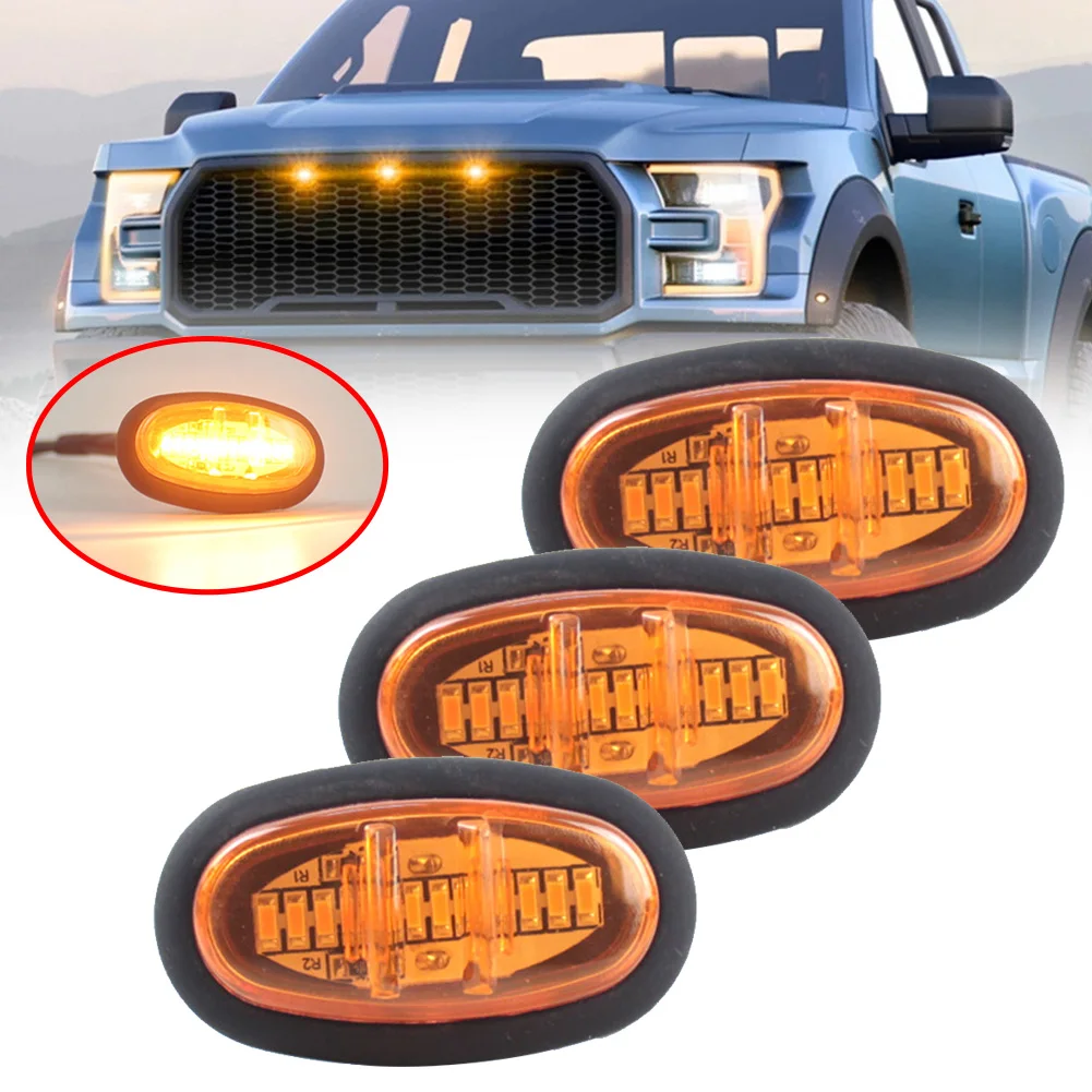 Светодиодные передние ходовые огни для решетки радиатора Ford F150 3x янтарный Раптор