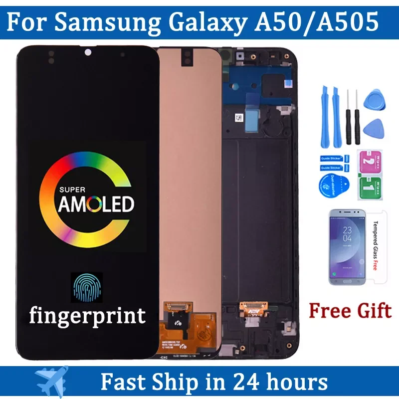 

Super AMOLED 6.4" Display For Samsung Galaxy A50 A505 A505F/DS A505FD A505F A505A LCD Display Touch Screen Digitizer Glass
