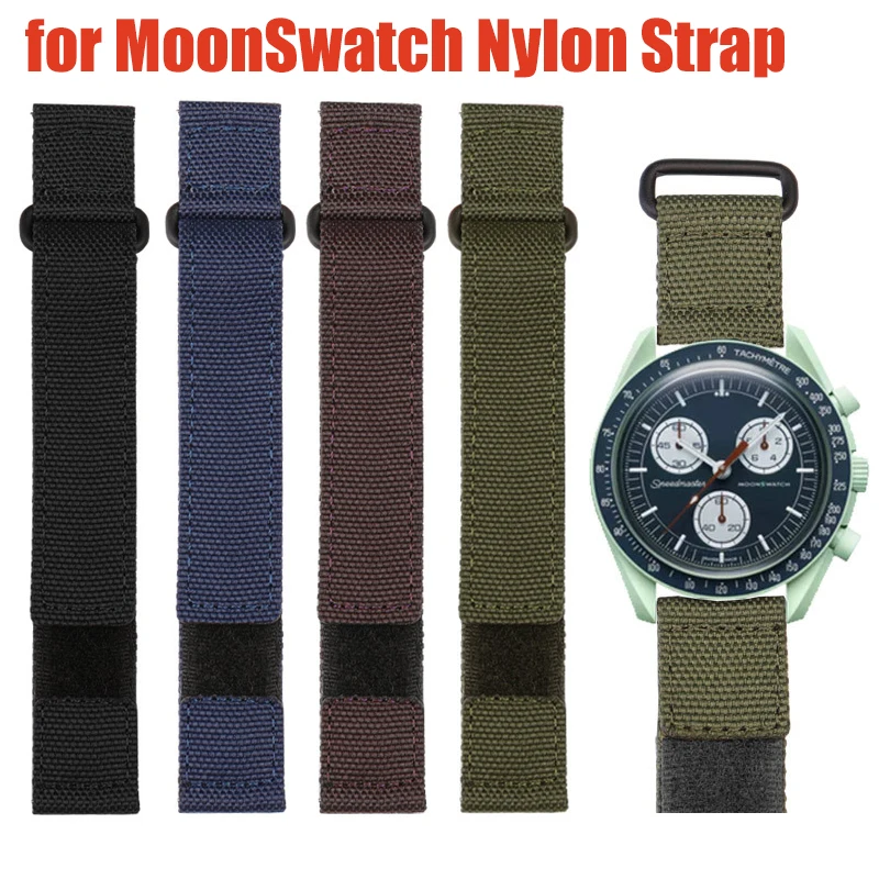 

Nylon Watch Band for Omega MoonSwatch Hook and Loop Fastener Strap Men Women Waterproof Weave Quick Release Wrist Bracelet 20mm