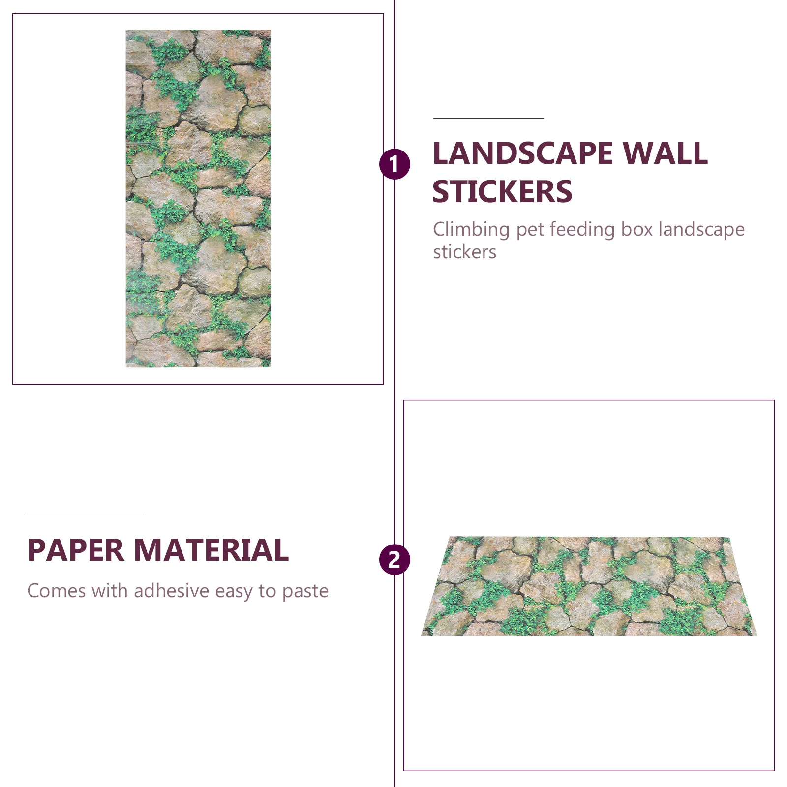 

Background Terrarium Reptile Vivarium Wallpaper Habitat Tank 3D Decal Landscaping Climbing Pet Patternsticker Box Feeding