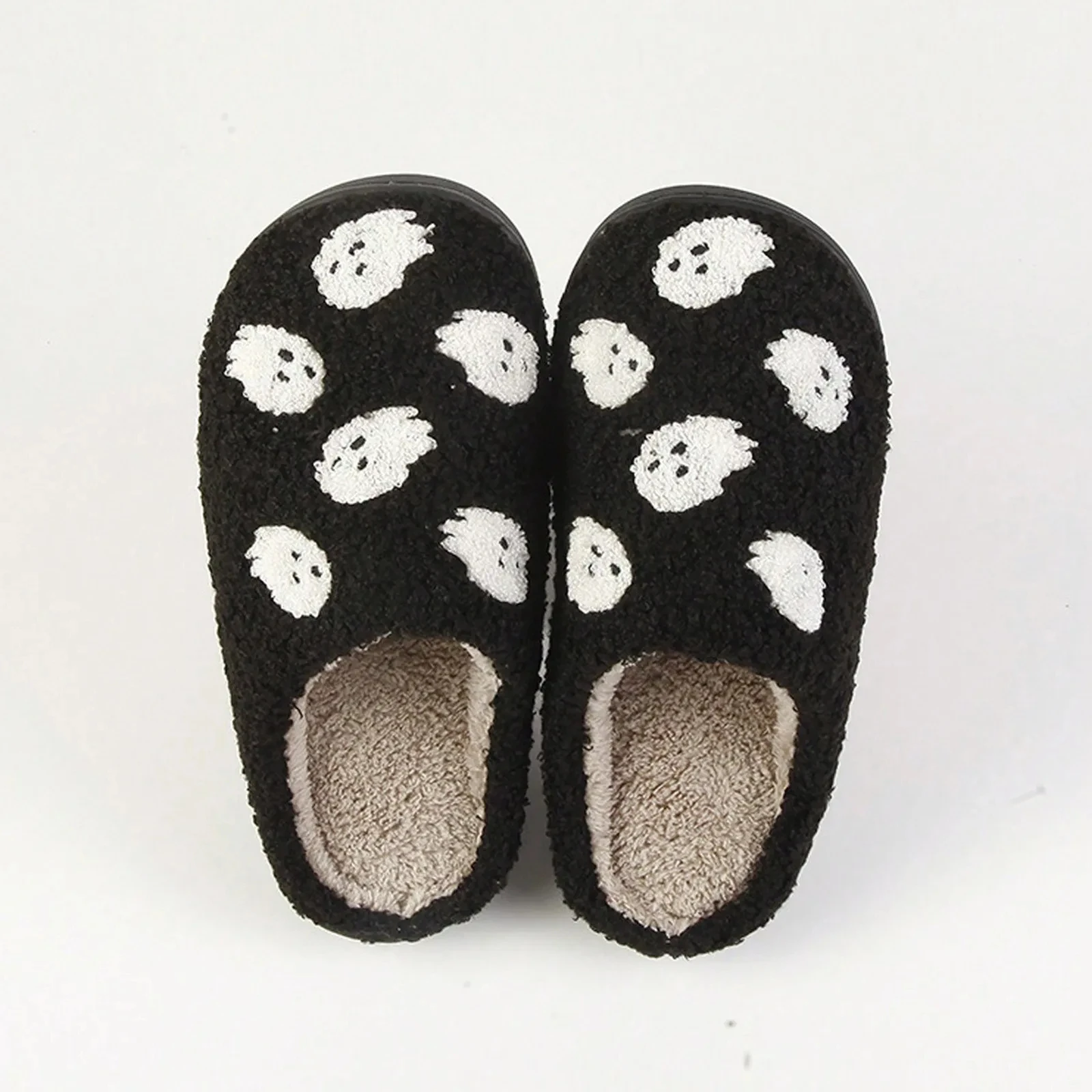 

A292zxw Cute Halloween Ghosts Slide Slippers Women Embroidery House Slides