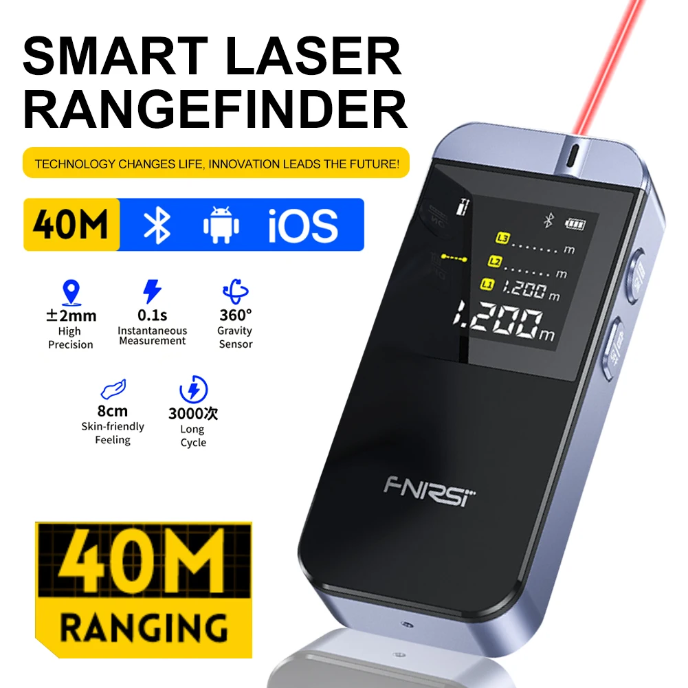 

FNIRSI IR40 Smart Laser Rangefinder 40M Laser Tape Measure Digital Distance Meter Metro Laser Digital Accurate APP To Draw Laser