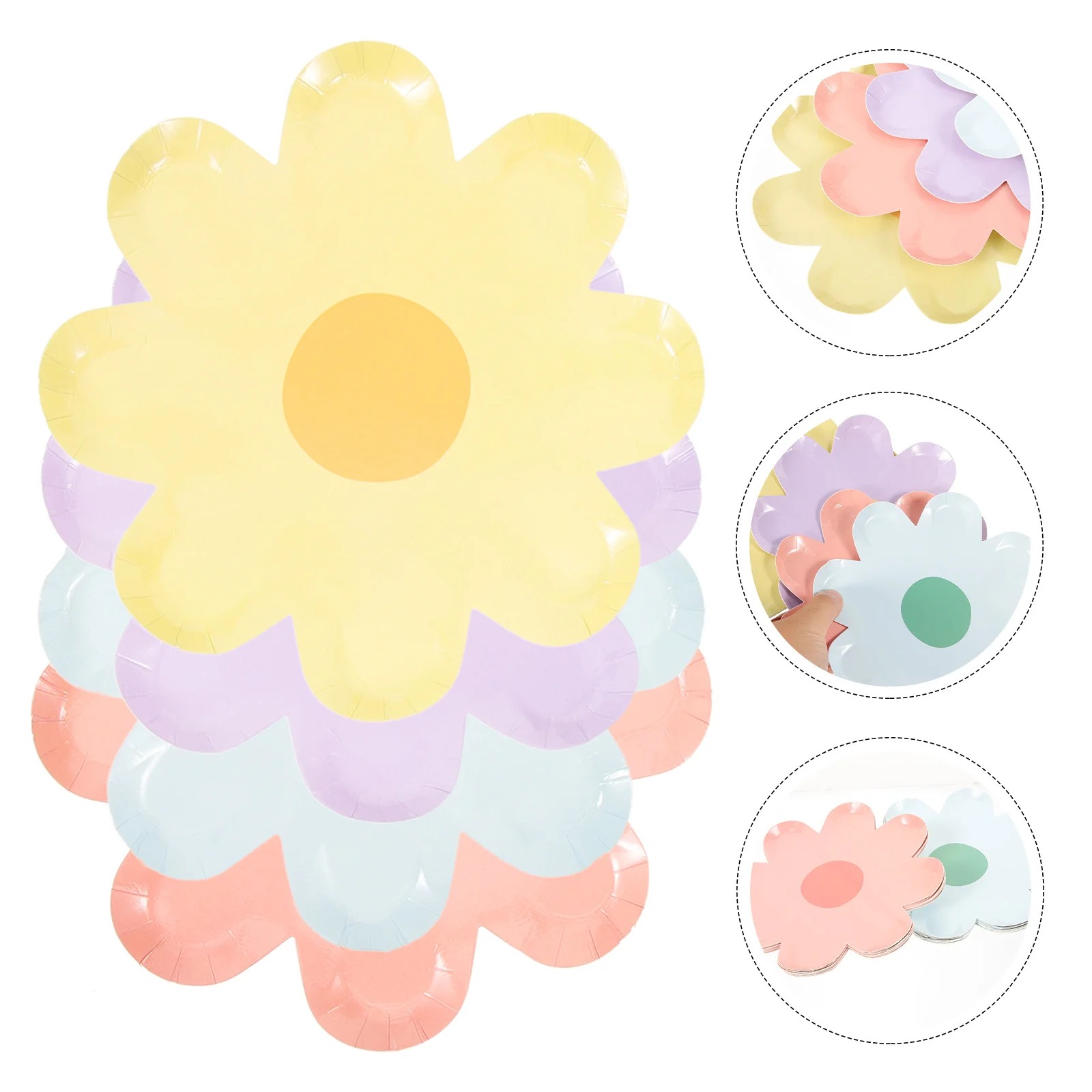 

40 Pcs Flower Plate Food Serving Paper Plates Dinner Tableware Kid Party Appetizer Disposable Dinnerware Decorate Smart plugs