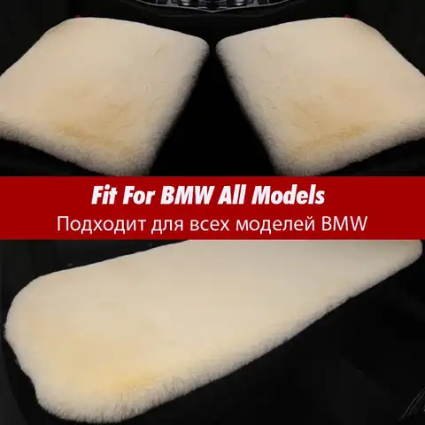 Универсальный плюшевый Меховой чехол на автомобильное сиденье для BMW 3 5 7 серии E30 E46 E90 E91 E92 E93 E60 F10 F11 G30 E38 E65 F01 M F31, интерьер автомобиля