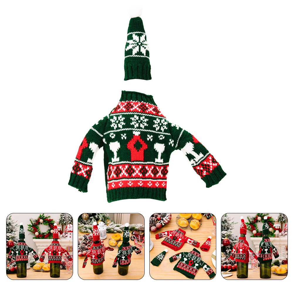 

Adorable Bottle Sleeves Reusable Clothes Decoration Xmas Cover Christmas Decorative Outfits
