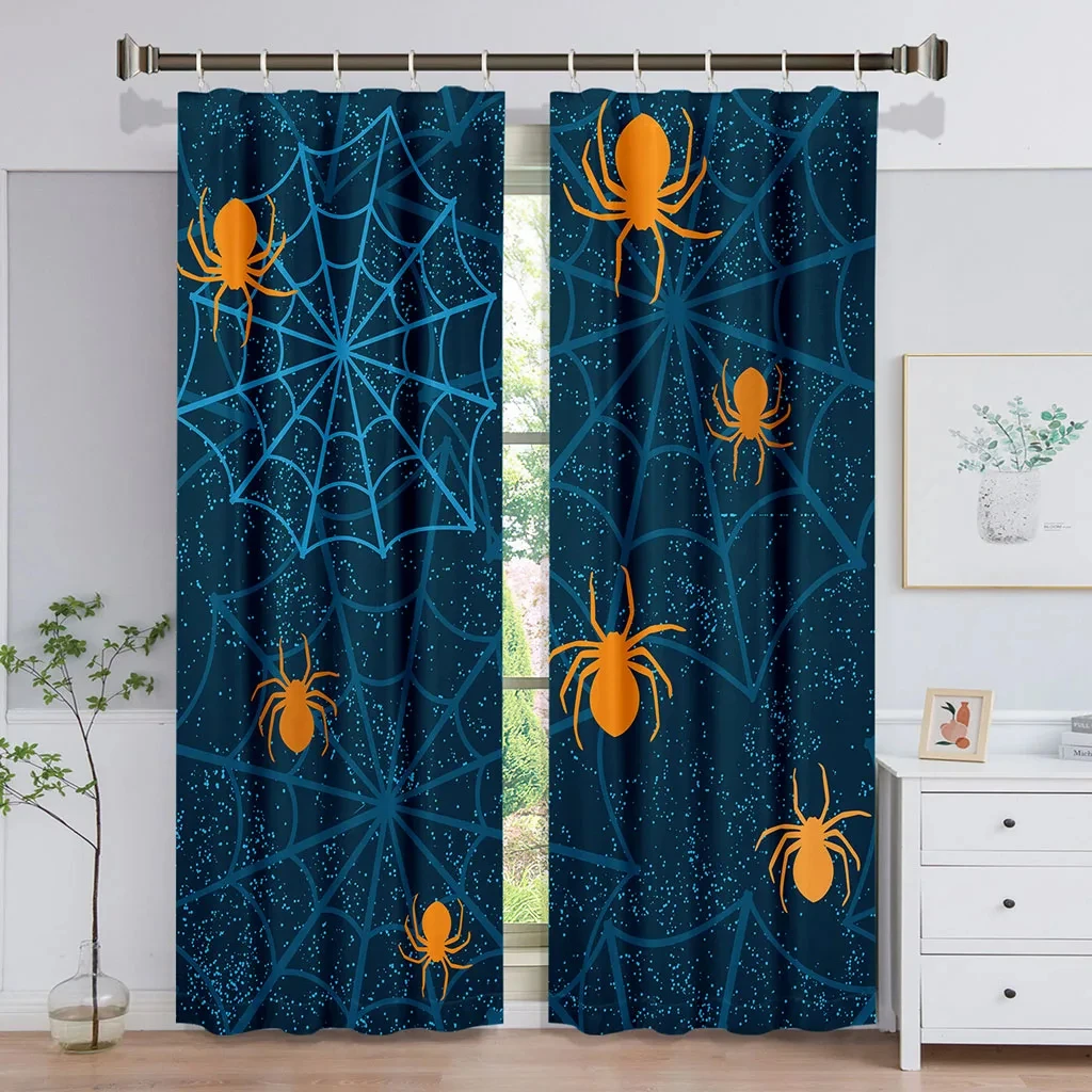 Штора веб Хэллоуин роскошные затемняющие оконные шторы для спальни гостиной