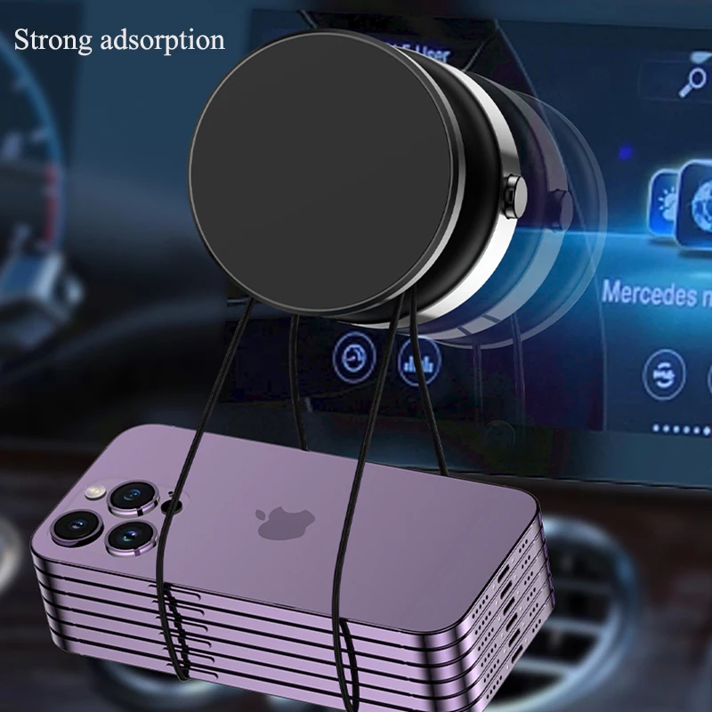 Фото Новый автомобильный держатель для телефона Vacum с беспроводной зарядкой 2025 года 360° °   Вращающийся портативный стабильный магнитный вакуумный адсорбционный кронштейн №5