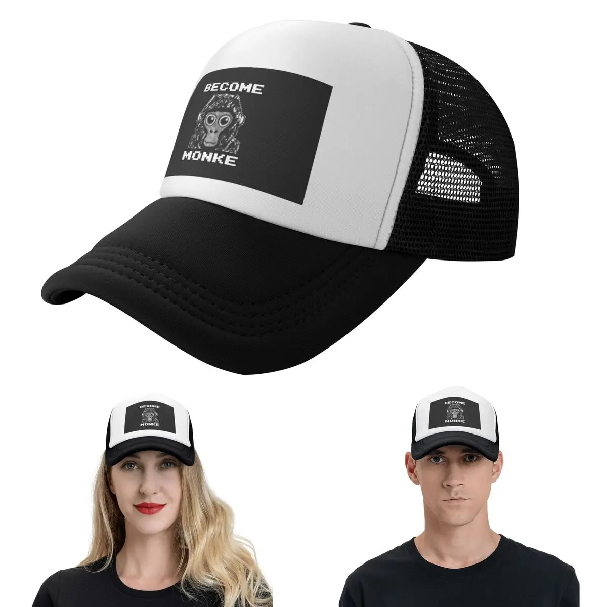 Фото Gorilla Tag Become Monke - Модная бейсболка Gtag Monkey Cap из сетки, регулируемая, в стиле хип-хоп, летняя, унисекс. №2