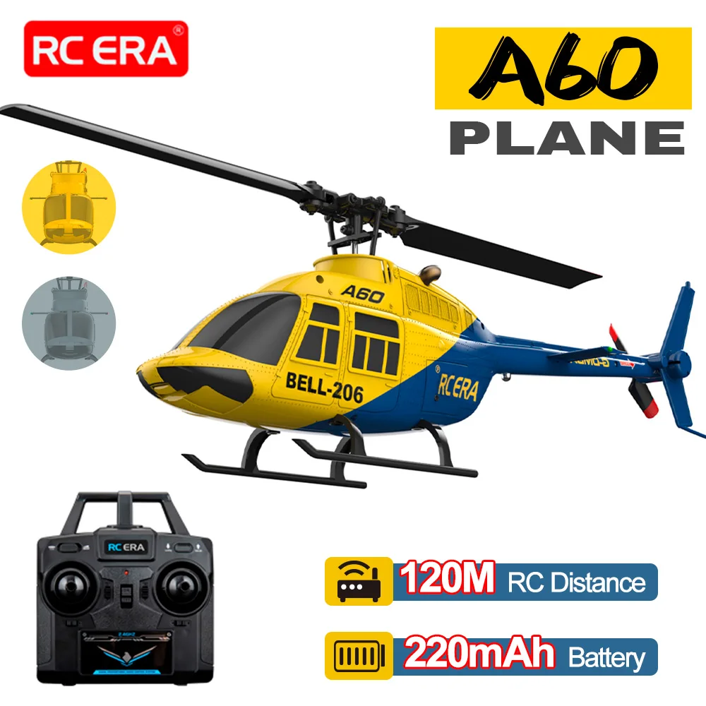 Фото RC ERA A60 4-канальный вертолет, масштаб 1/42 BELL-206, оптическое позиционирование потока, 10 минут, время летания, 2,4G, 120 м, 6-осевой гироскоп, бесщеточный самолет №4
