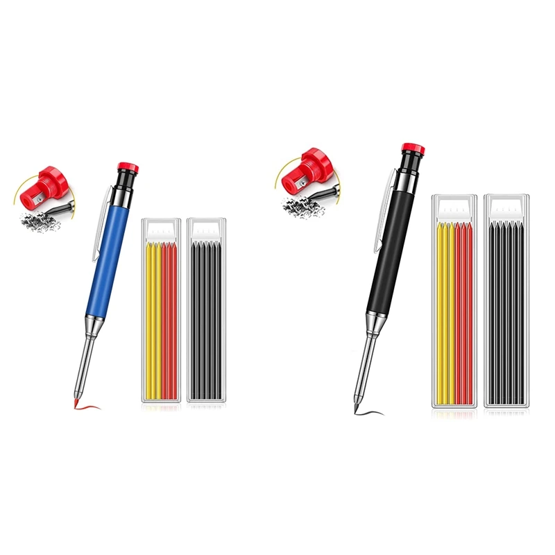 

Mechanical Carpenter Pencils Construction Pencils Heavy Duty With Built-In Sharpener For Woodworking Marking Tool