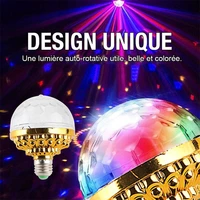 e27 colorful auto rotating stage disco light rgb lamp bulb party light decoration for lighting led projection crystal ball light