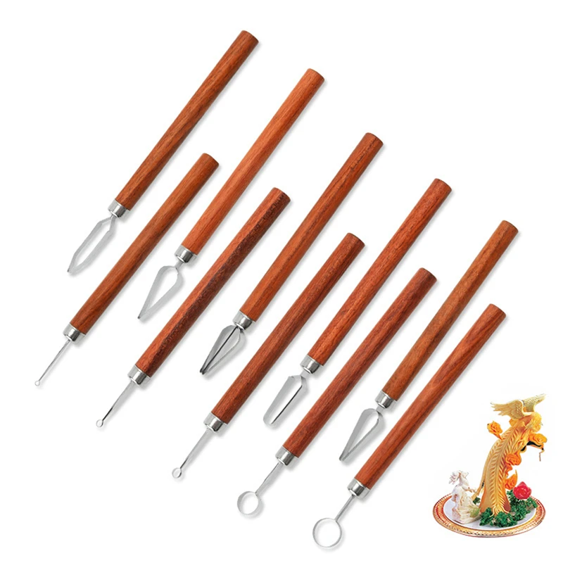 Нож Для Резьбы По Деревянной Ручке Инструмент Фруктам И Овощам Из Нержавеющей