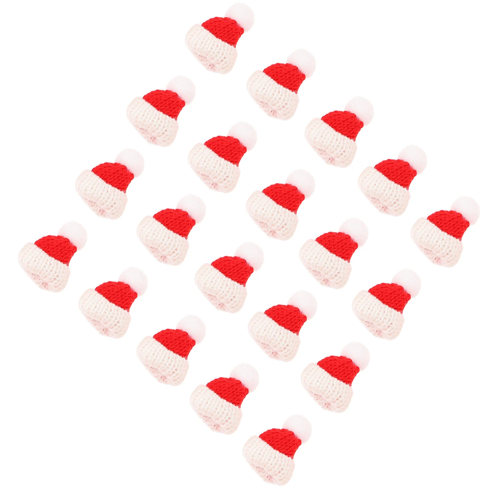 

20pcs Santa Hats Silverware Holders Santa Claus Lollipop Hats Christmas Lollipop Hat Santa Knitted Hat