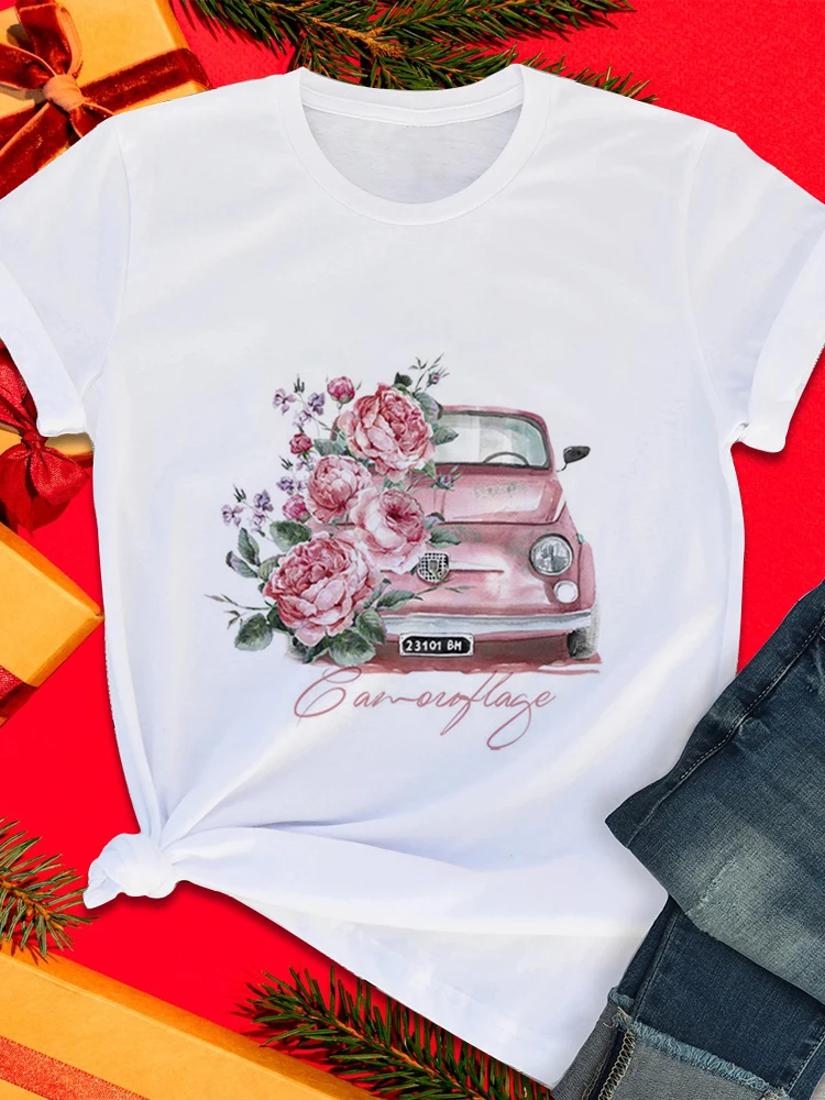 

Футболка женская летняя с коротким рукавом и графическим принтом