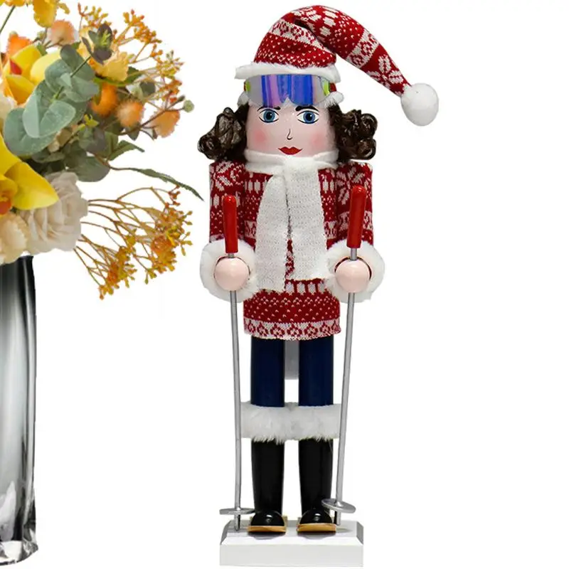 Украшения для орехов 15 дюймов рождественские лыжные снеговики деревянные