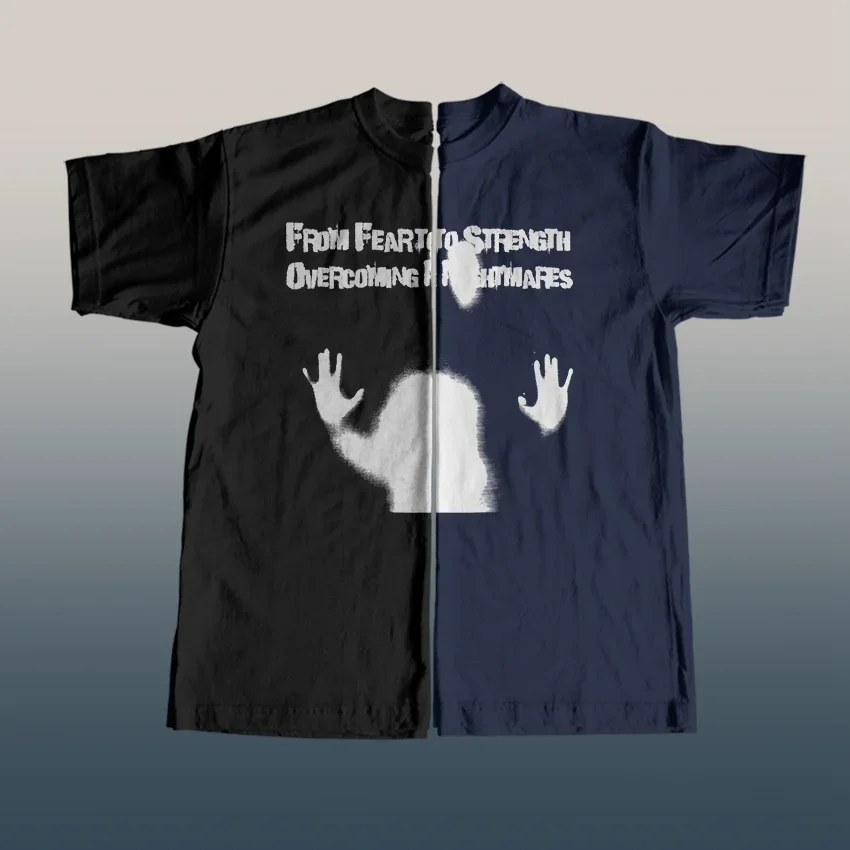 100% bawełny z nadrukiem koszmarów Męska koszulka Casual Streetwear Luźna męska Duży rozmiar Zabawna dekoltem w kształcie litery &quoto&quot