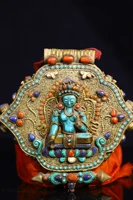 6 tibetan temple collection old tibetan silver mosaic gem red tara green tara gawu box buddhist utensils town house exorcism