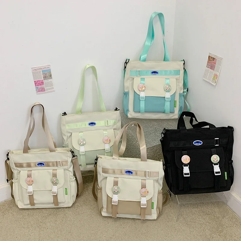 

Милая вместительная Холщовая Сумка, новинка 2023, Женский мессенджер, школьный портфель для девушек в Корейском стиле Харадзюку, сумки на плечо, сумка-тоут для покупок