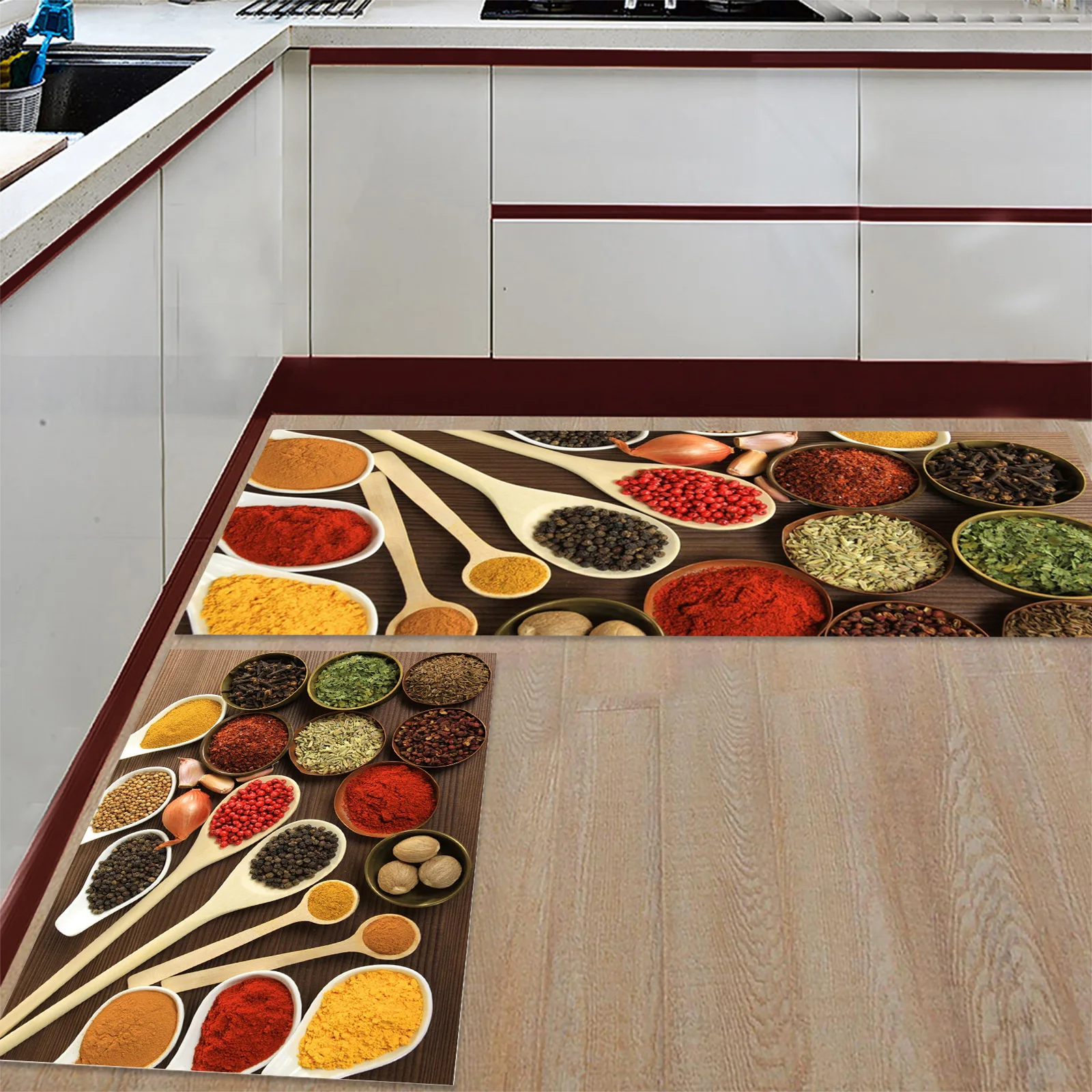 Spices Vanilla Raw Materials Kitchen Mat Long Bedroom Entrance Doormat Home Living Room Carpet Bathroom Non-Slip Rug |