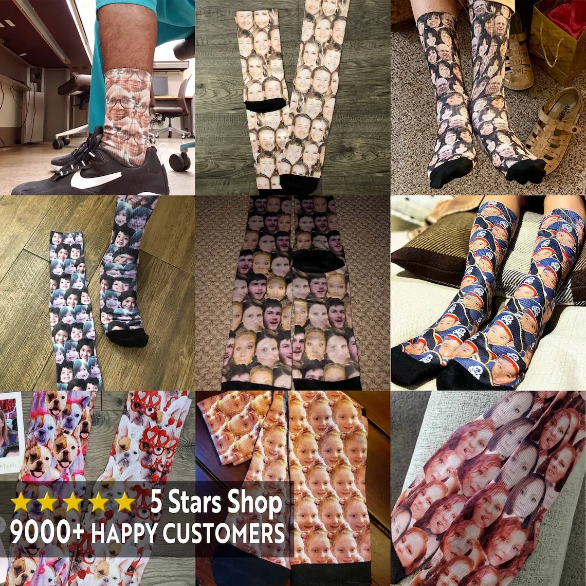 Personalized Customized Face Socks Children Pets Couples Tube Socks Cotton Casual Unisex Adult Funny Happy Crazy Socks Gift