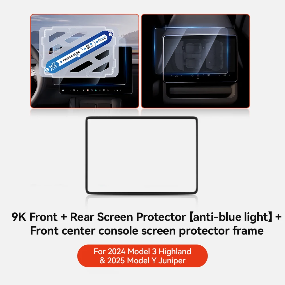 

Защитная пленка из закаленного стекла YZ для Tesla Model Y Juniper Model 3 Highland 2024 2025 Защитный экран центрального управления задним рядом
