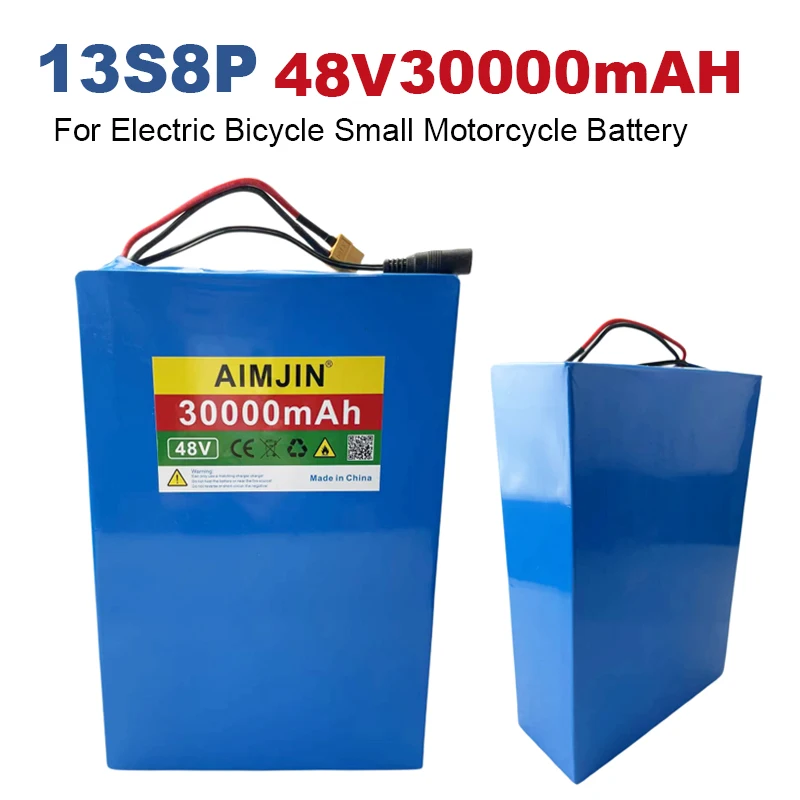 

48V 30Ah E-Bike Battery Pack 13S8P Rechargeable Li-Ion Battery with BMS for 250W-1200W Electric Bicycle Motor