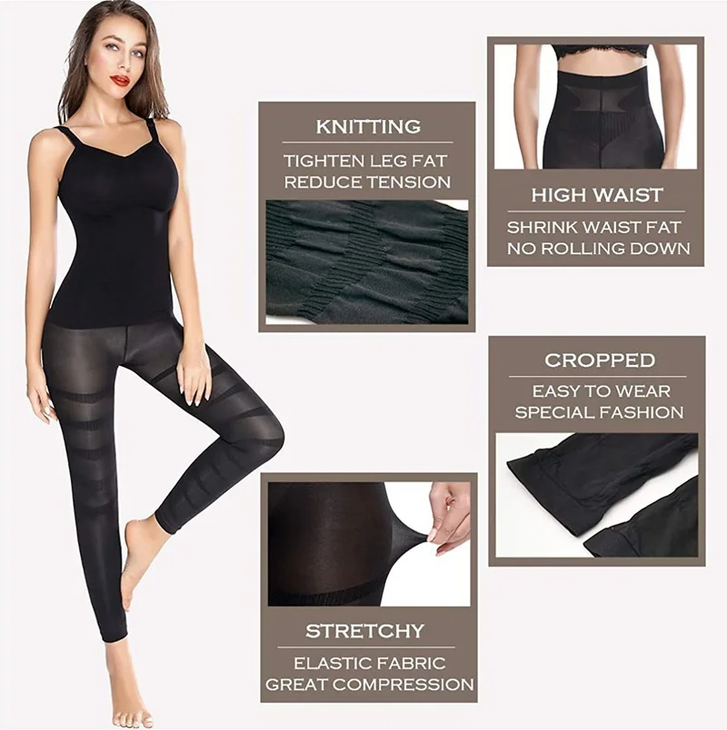 High Waist Body Shaper Anti Cellulite Compression Leggings Slimming Legs Tummy Control Panties Thigh Sculpting Slimmer Shapewear
