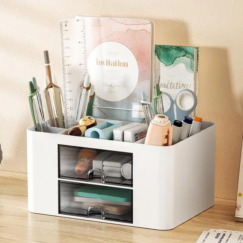 

Desk Organizer With Drawers Multifunction Desktop Organizer Stationery Storage Box Makeup Organizer Desktop Storage Box
