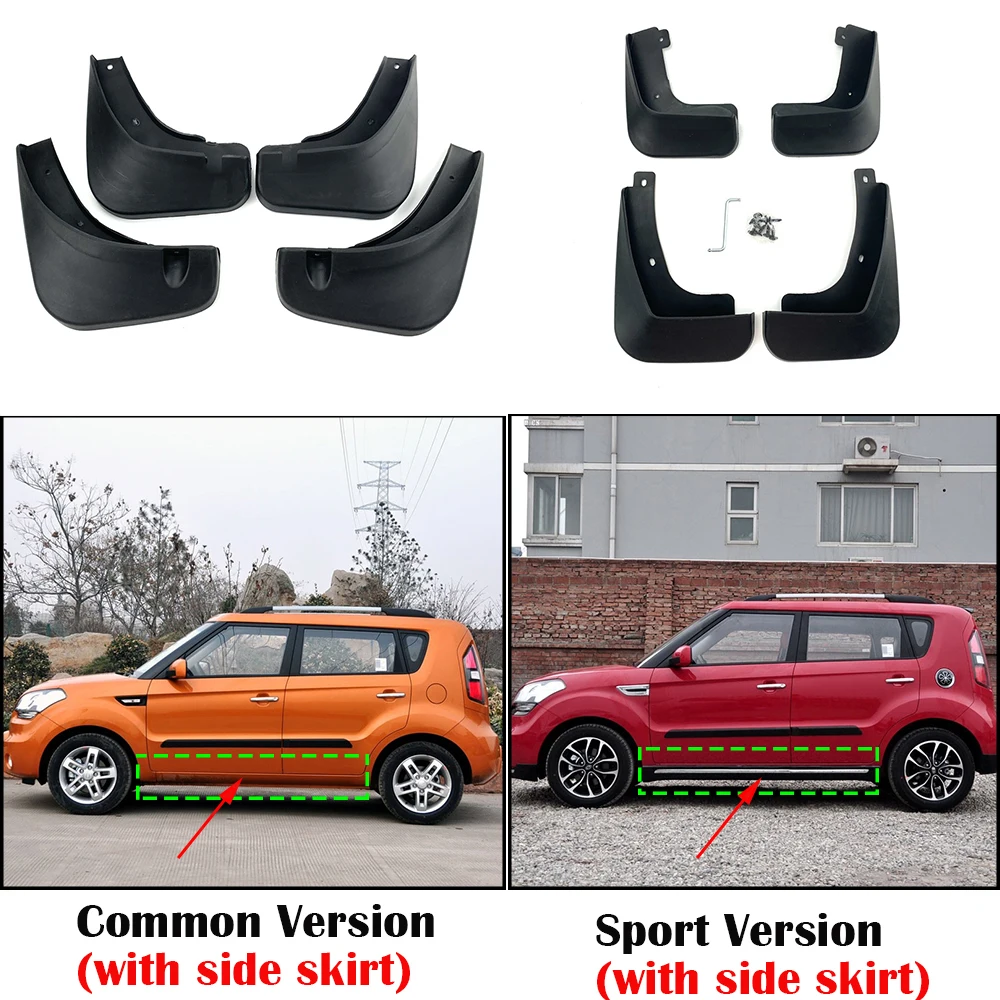 

Mudflaps For Kia Soul / Sport 2010-2012 Front Rear 4pcs Mud Flap Mudguards Car Accessories Styling Mud Flap Fender Splash Guards