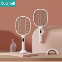 qualitell usb chargeable electric mosquito swatter dispeller portable with led light power display swatter for xiaomi