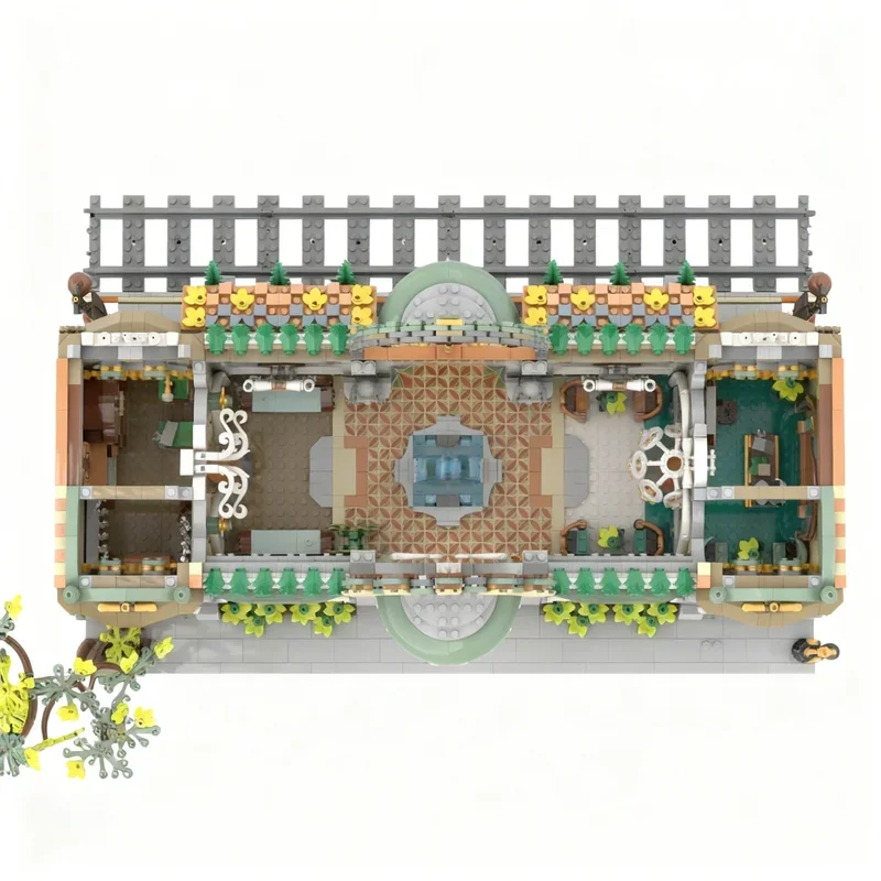 Фото 4632 детали MOC Эльфийская железнодорожная станция 10316 Ривенделл Модульная модель уличного пейзажа Строительные блоки Конструктор Рождественские подарки Игрушечные кирпичики №5
